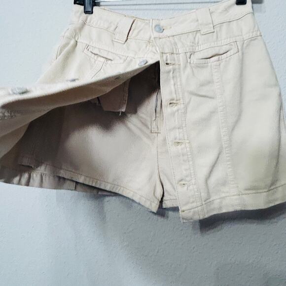 NEW Free People We the Free Midnight Sun Skort Mid Rise Beige 28 Twofer Rigid - Picture 7 of 7